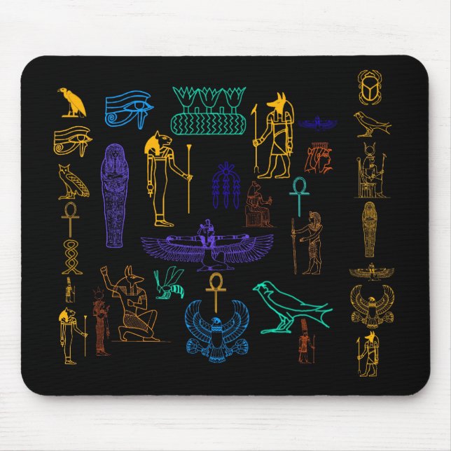Anciska egyptiska Hieroglyfer Mousepad Musmatta (Framsidan)