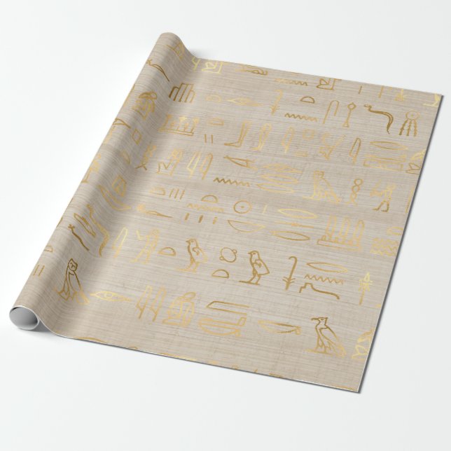 Anciska egyptiska Hieroglyfer Presentpapper (Utrullad)