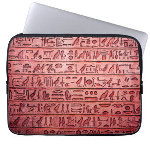 Anciska egyptiska Hieroglyfer Red Laptop Fodral