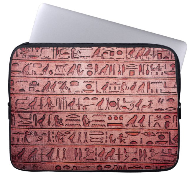 Anciska egyptiska Hieroglyfer Red Laptop Fodral (Framsidan)