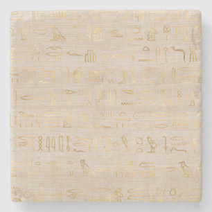 Anciska egyptiska Hieroglyfer Stenunderlägg
