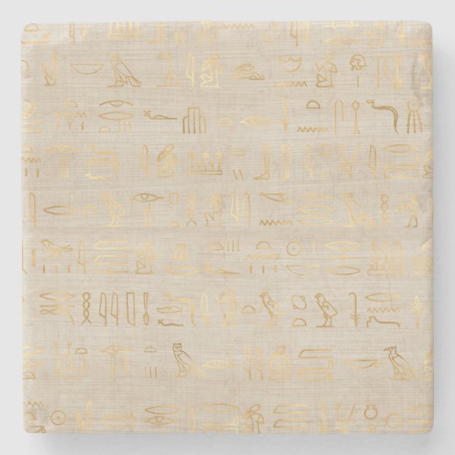 Anciska egyptiska Hieroglyfer Stenunderlägg (Framsidan)