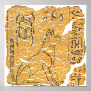 Anciska egyptiska katt och scarab poster