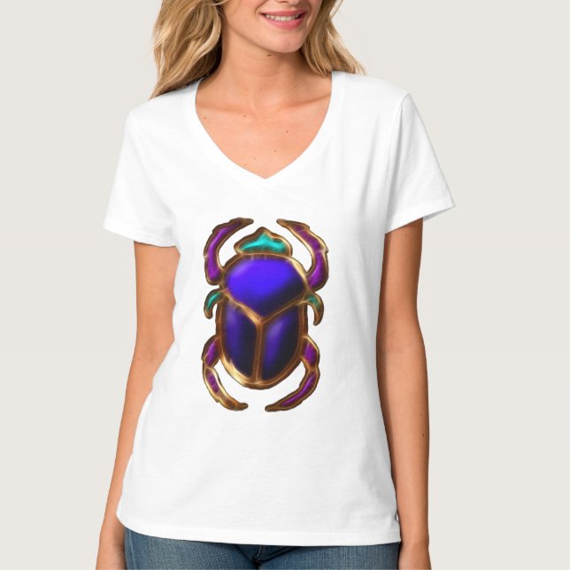 Anciska egyptiska Mystical Scarab Art Tee Shirt (Framsida)