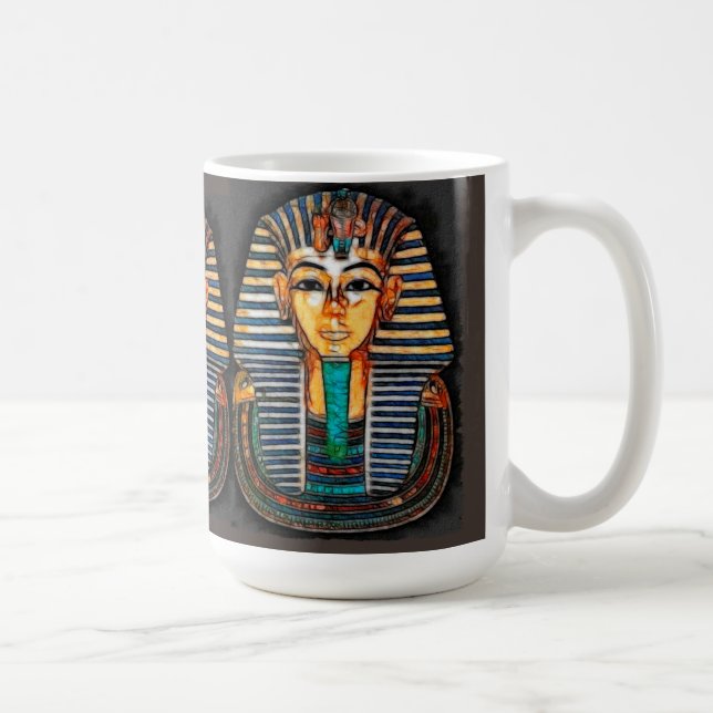 Anciska egyptiska Pharaoh Tutankhamen Kaffemugg (Höger)
