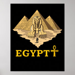 Anciska egyptiska pyramids Sphinx Helig Geometry Poster
