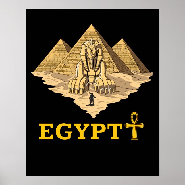 Anciska egyptiska pyramids Sphinx Helig Geometry Poster (Framsidan)
