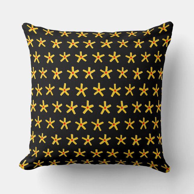 Anciska egyptiska Stil Star Mönster v2 - Black Kudde (Framsida)
