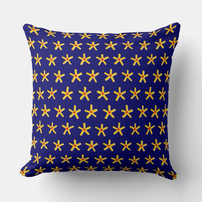 Anciska egyptiska Stil Star Mönster v2 - Deep Navy Kudde (Framsida)