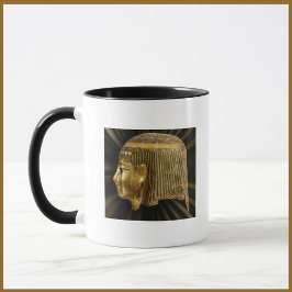 Anciska egyptiska svarta och Guld-mask Mugg