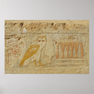 Anciska egyptiska Uggla Hieroglyphic Poster