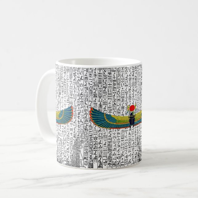 Anciska egyptiska Winged Scarab Mouse Pad Kaffemugg (Framsida vänster)