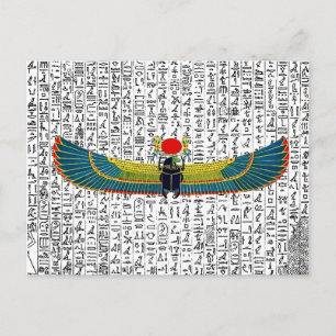 Anciska egyptiska Winged Scarab Vykort