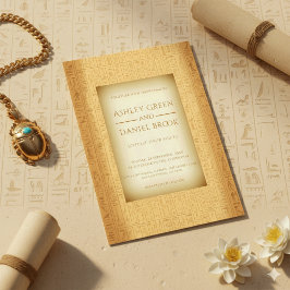 Anciska hieroglyfiska motifs egyptiska Bröllop Inbjudningar