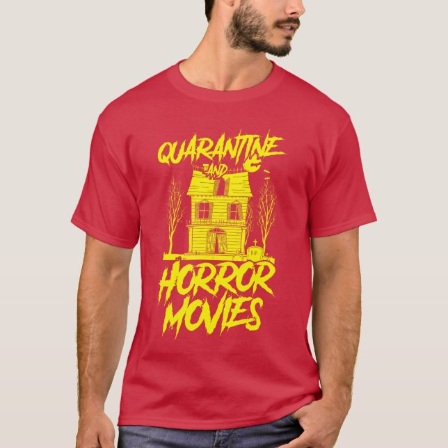 And Horror Movies Haunted Spooky Funny Halloween f T Shirt (Framsida)