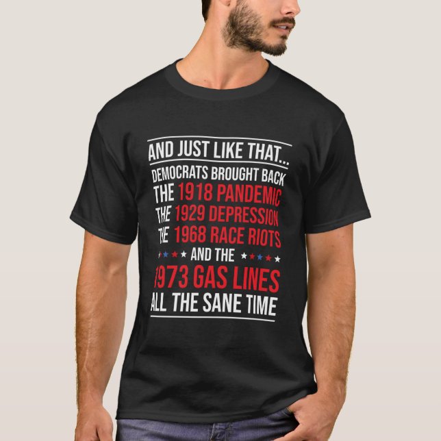 And Just Like T Democrats Brought Back All Disaste Shirt (Framsida)