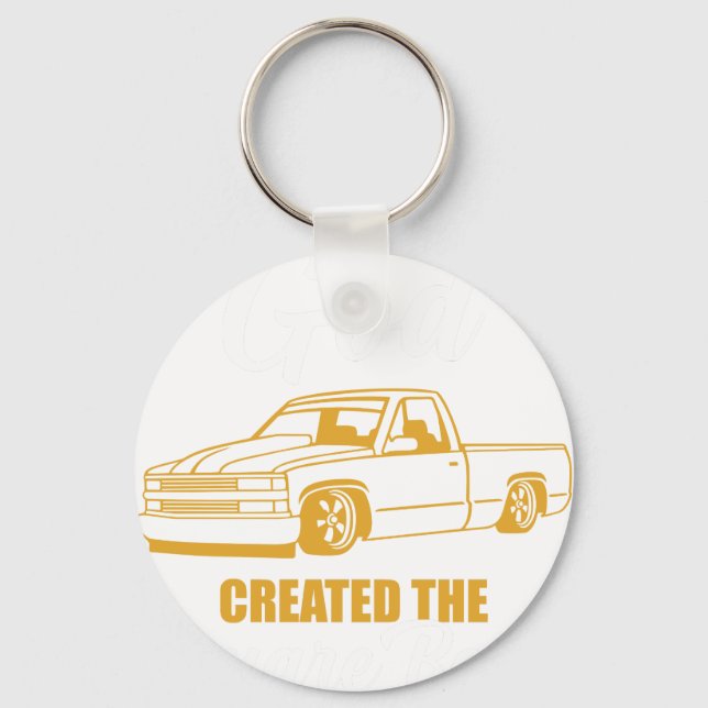 and on the 8th day god creared the square body and nyckelring (Framsida)