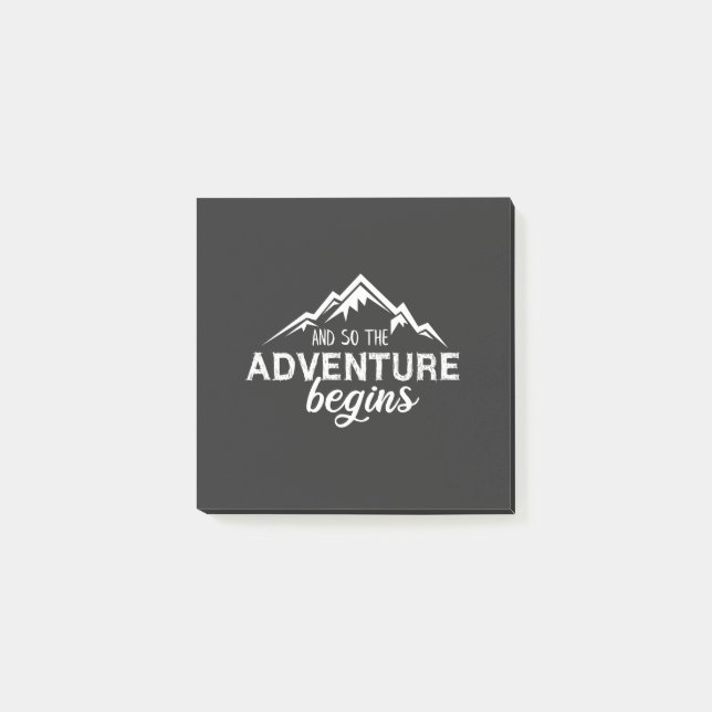 and so the adventures beigns post-it block (Framsida)