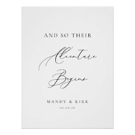 And So Their Adventure Begins Wedding Backdrop  Perfect Poster