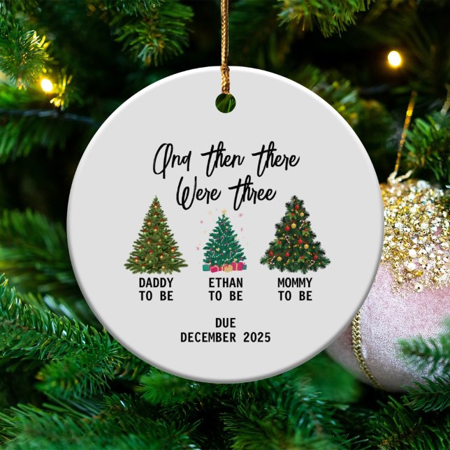 And Then There Were 3, Baby Coming Soon, Pregnancy Julgransprydnad Keramik (Skapare uppladdad)