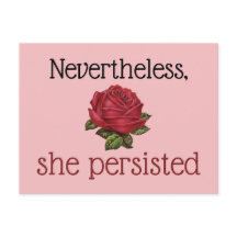 Ändå envisades hon sig Vintage röd ros rosa