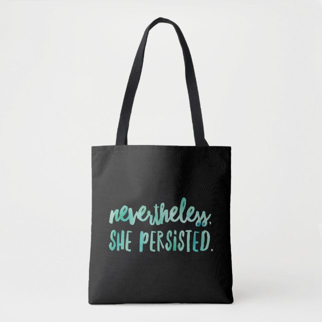 Ändå envisades hon - tryck överallt - totebag tygkasse (Framsida)
