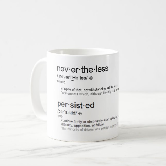 Ändå framhärdade hon kaffemugg (Framsida vänster)