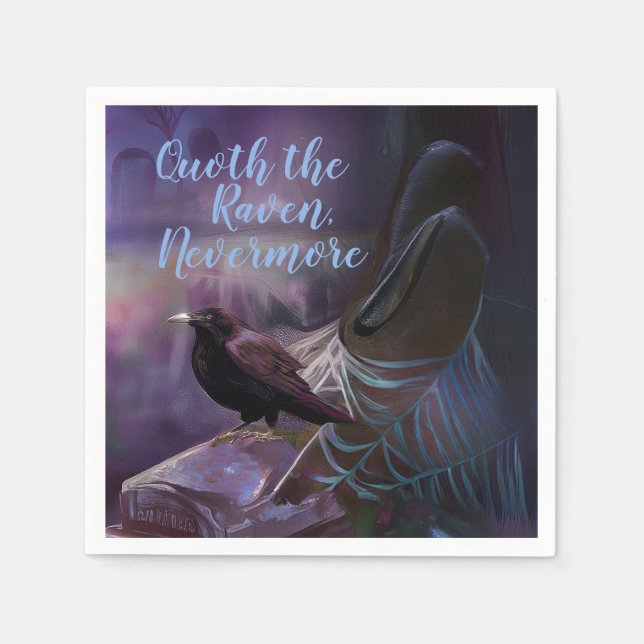 Ändå, Raven Cemetery Napkins Halloween Pappersservett (Framsidan)