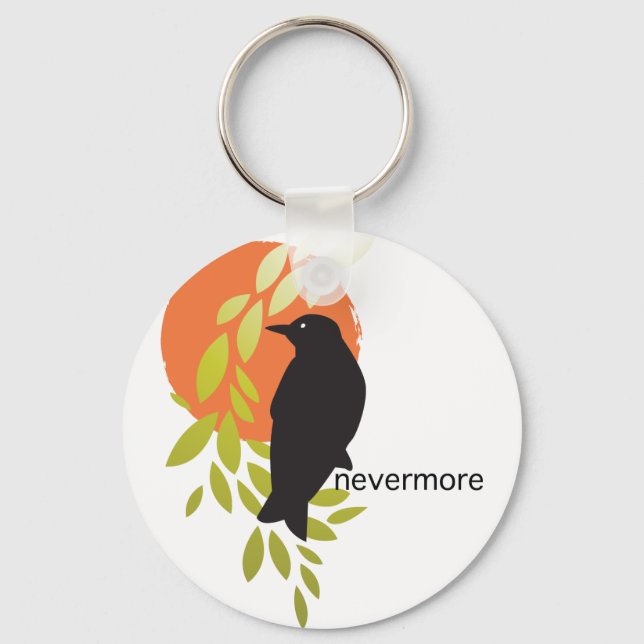Ändå - Raven & Måne av Poe Nyckelring (Framsida)