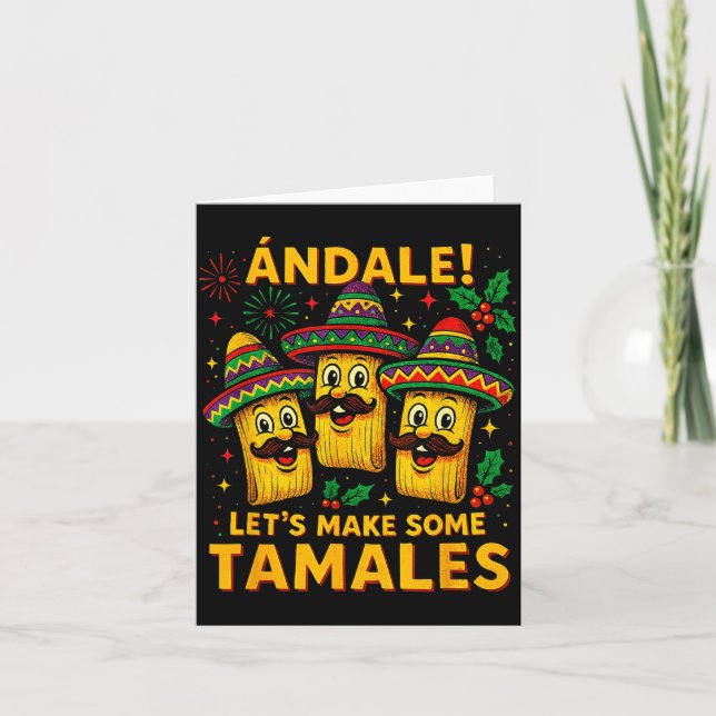 Ándale Let’s Make Some Tamales Mexican Christmas T Kort (Framsida)