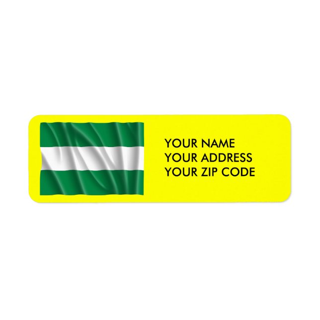 ANDALUCIA FLAGGA RETURADRESS ETIKETT (Framsidan)