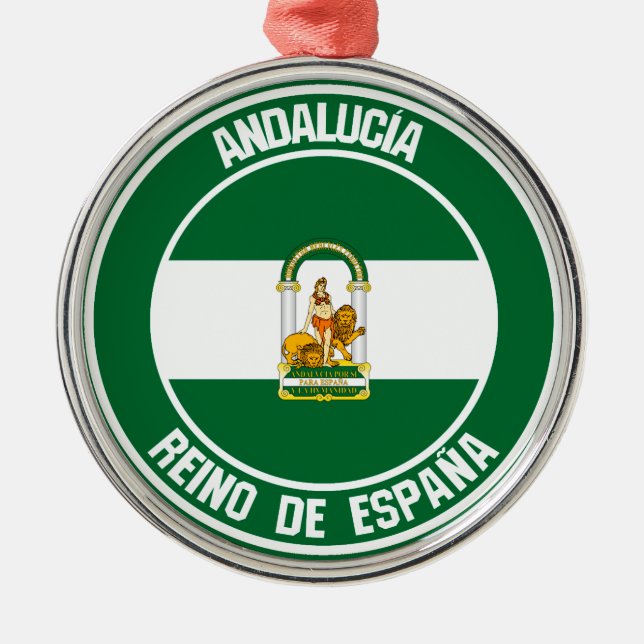 Andalucía Round Emblem Julgransprydnad Metall (Framsidan)