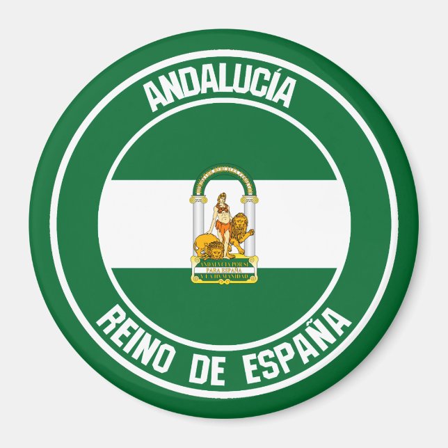 Andalucía Round Emblem Magnet (Framsidan)