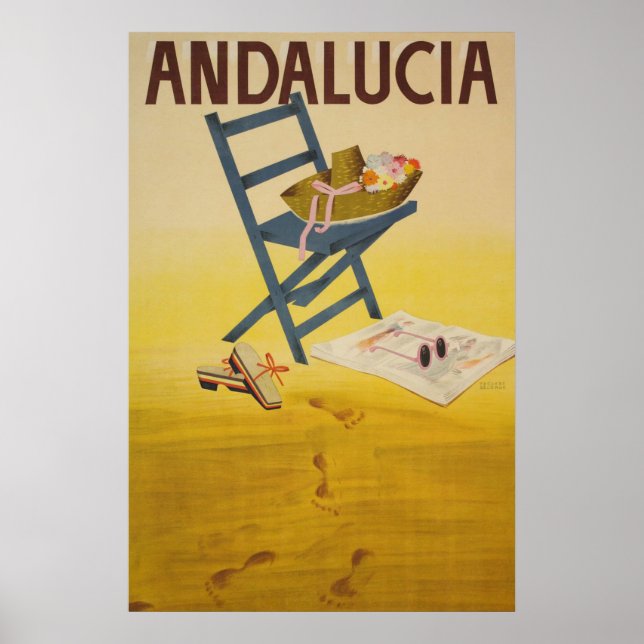 Andalucia, Spain Vintage Travel Poster (Framsidan)