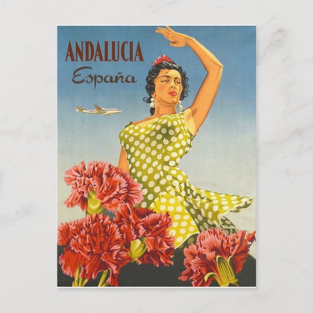 Andalucíen, Spanien, traditionell dans, kvinna, vi Vykort (Framsida)