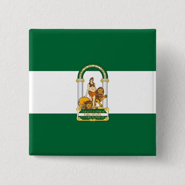 Andalusia Spanien flagga Knapp (Framsida)