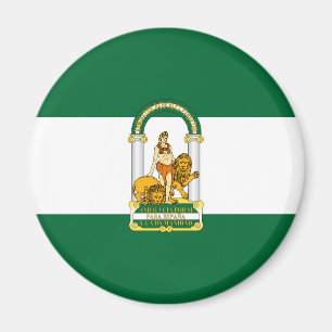 Andalusia Spanien flagga Magnet