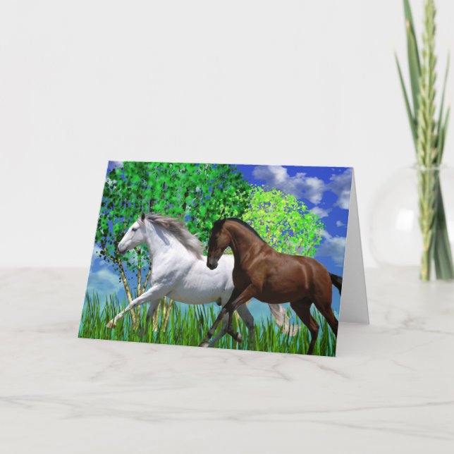 ANDALUSIAN HORSES KÖRANDE VARNINGSKort Kort (Framsida)