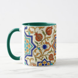 Andalusian Pomegranate & Blue Star Geometric Tile  Mugg