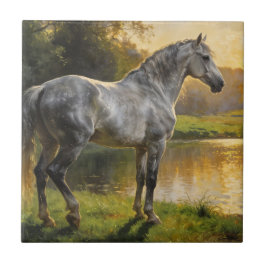 Andalusian Stallion by the Lake Kakelplatta