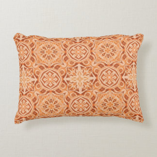 Andalusian Star Pattern in Peach and Terracotta Prydnadskudde