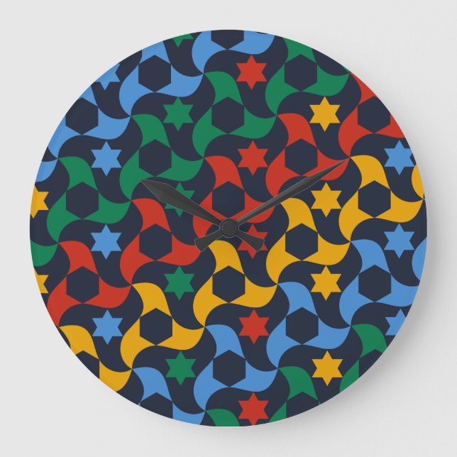 Andalusian Tiles 12 (Alhambra Palace, Granada) Stor Klocka (Framsida)