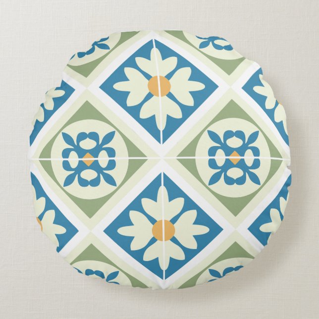 Andalusian Tiles 13 Rund Kudde (Framsidan)