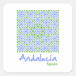 Andalusian Tiles 7 Fyrkantigt Klistermärke