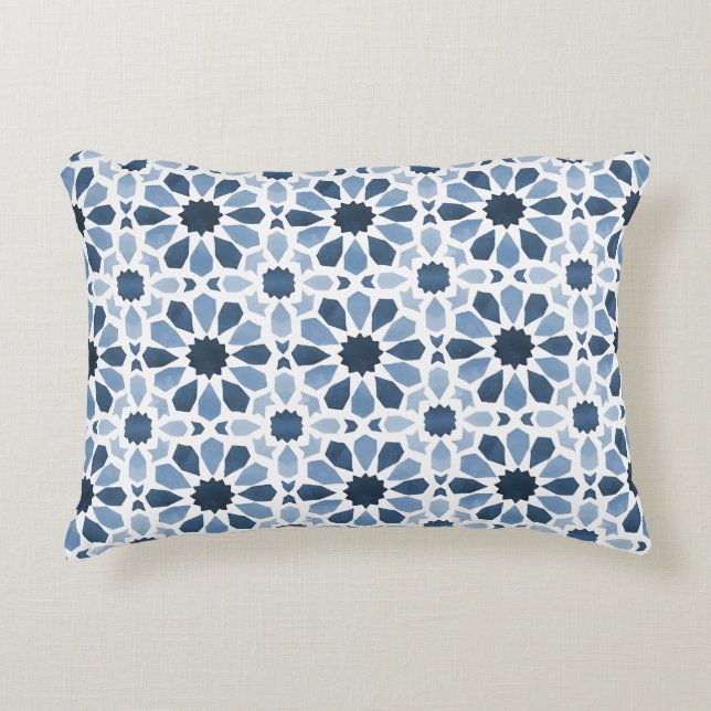 Andalusien Echoes: Boho Moroccan Geometry Prydnadskudde (Framsidan)