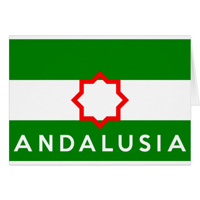 andalusien flagga Spanien land namn Hälsningskort (Framsidan Horizontal)
