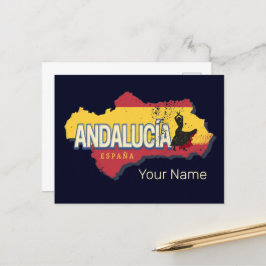 Andalusien Spanien Retro Karta Vintage Flamenco He Helg Vykort