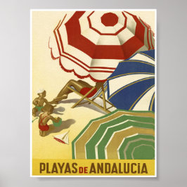 Andalusien Spanien Vintage resor Poster