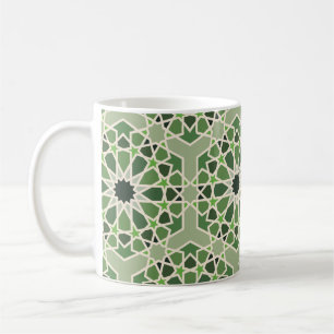 Andalusisk Grönt Arabesque-stilad mönster Kaffemugg