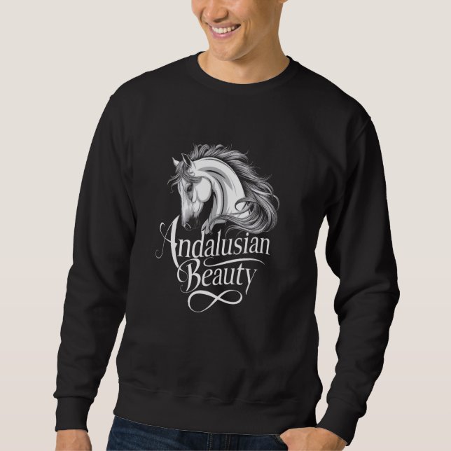Andalusisk häst Riding Equestrian Lång Ärmad Tröja (Framsida)